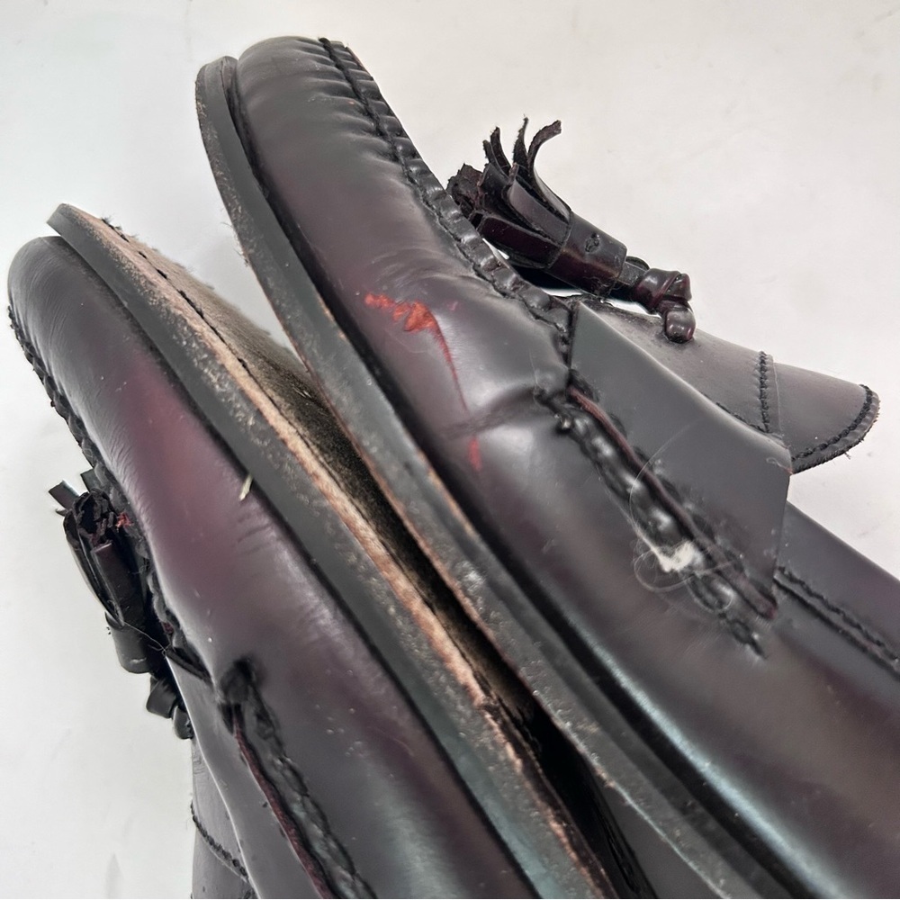 COLE HAAN Pinch Tassel Loafer Cordovan Oxblood Slip On Shoe Womens 9.5 Mens 8 - Picture 12 of 12